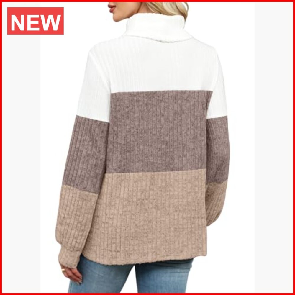 Polyester Blend Turtleneck Sweater Pullover Overs… - image 5